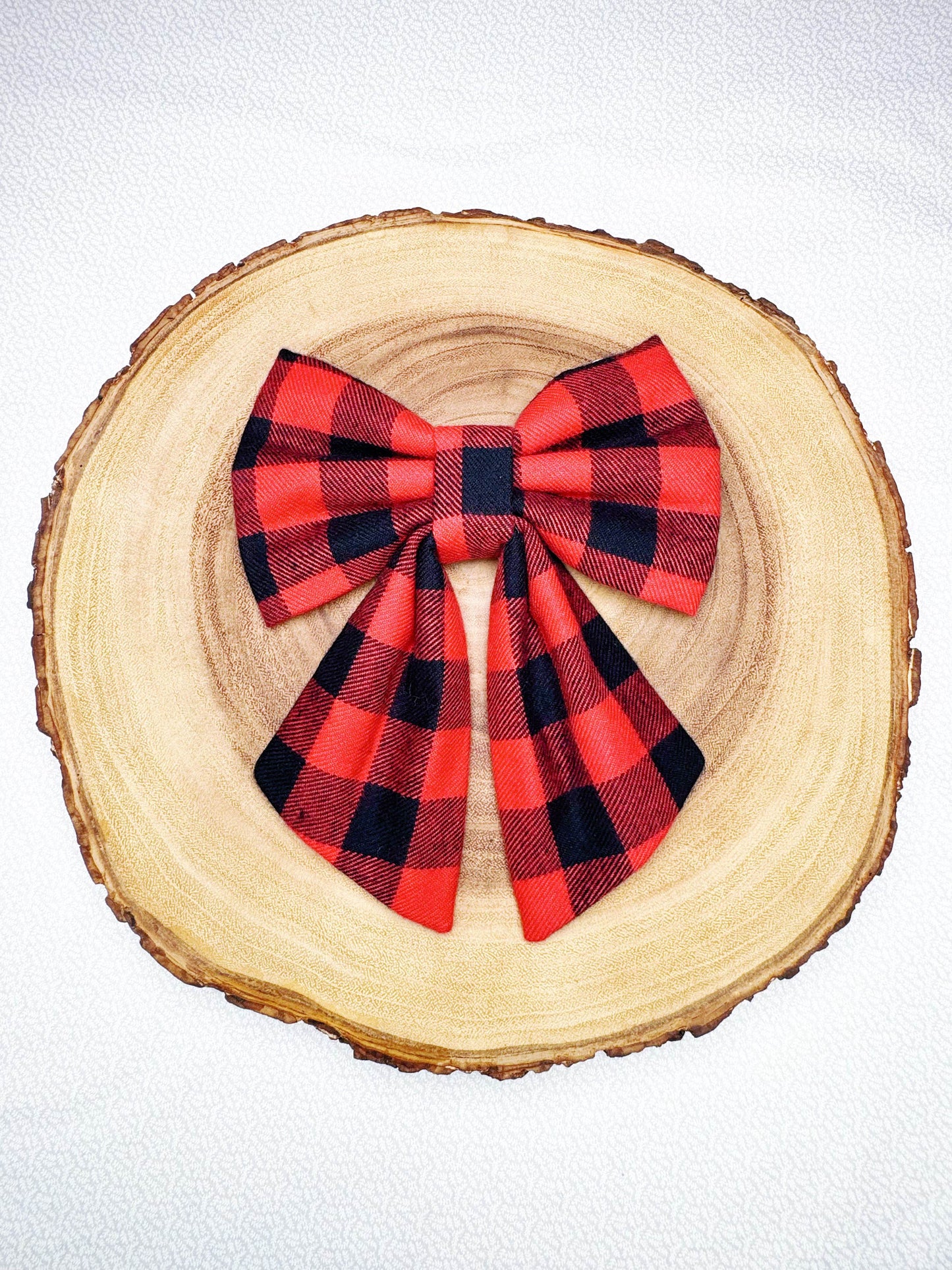 Flannel Christmas Buffalo Checks Bow