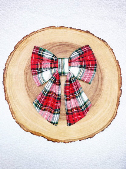Flannel Christmas Plaid Bow - 1
