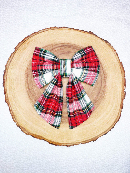 Flannel Christmas Plaid Bow - 1