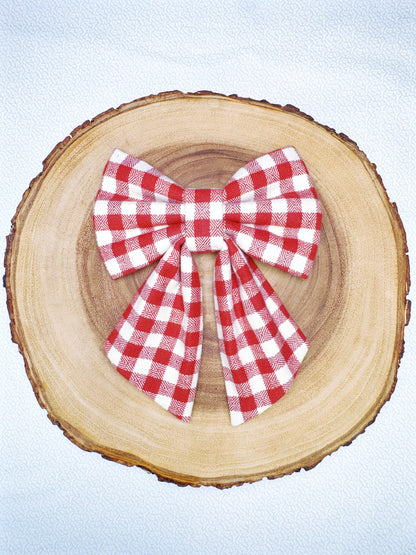 Flannel Christmas Checks Bow - 1