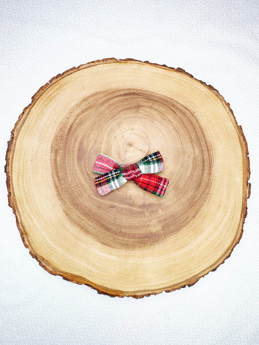Flannel Christmas Plaid Hair Bow - 2