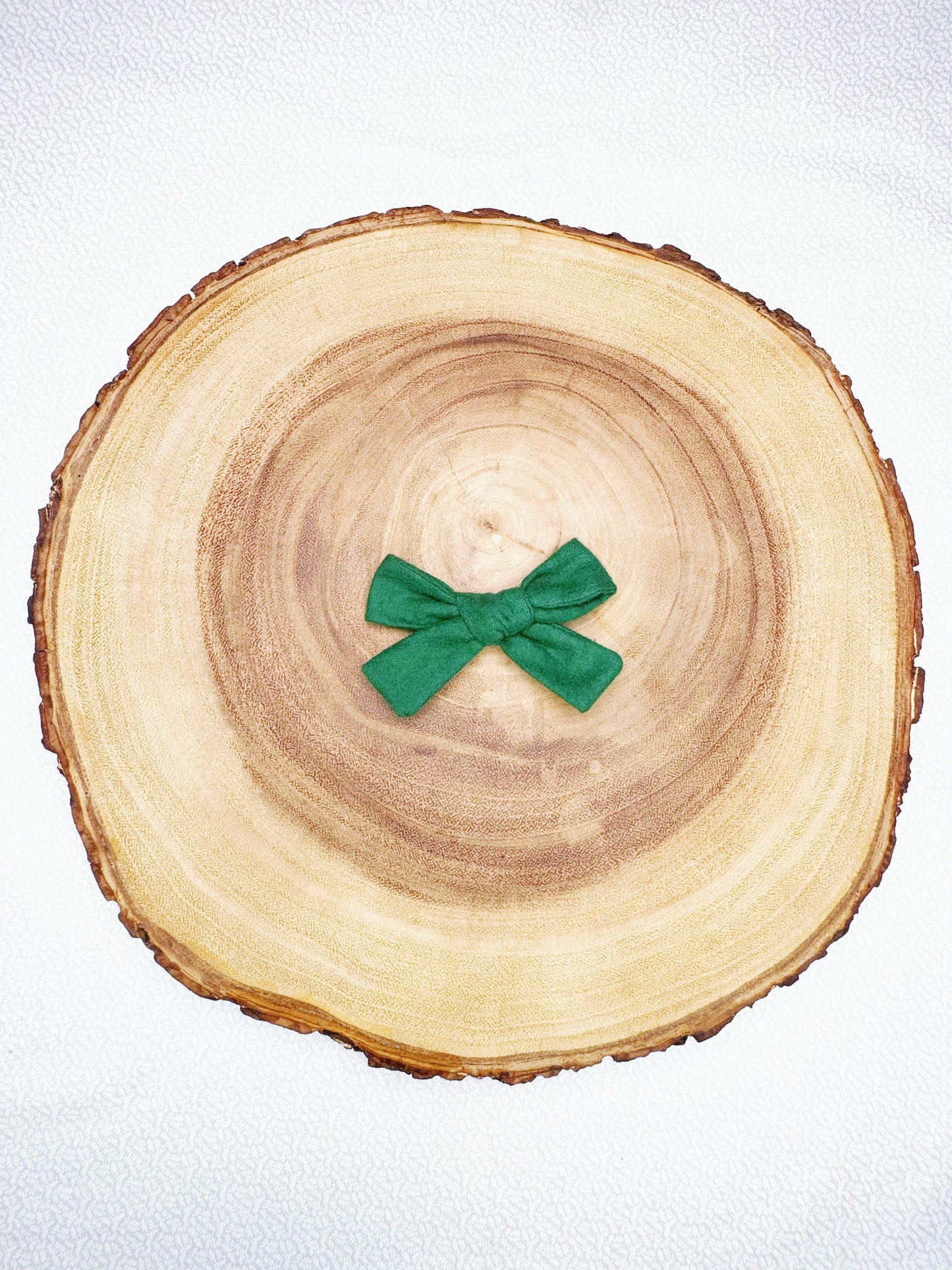 Flannel Christmas Hair Bow - Green