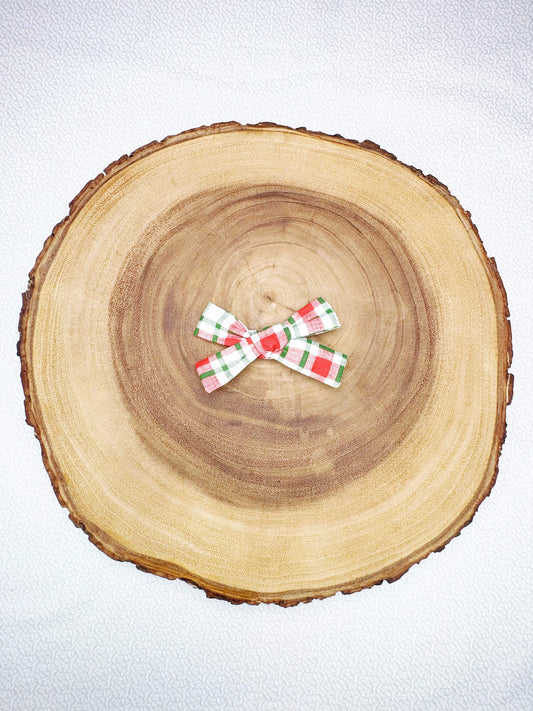 Christmas Plaid Hair Bow - 1