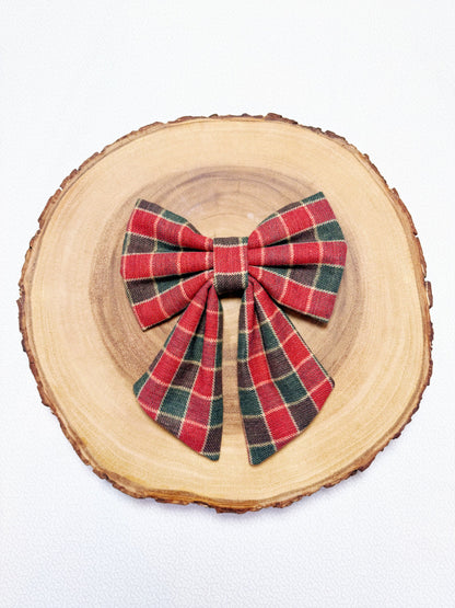 Flannel Christmas Checks Bow - 2