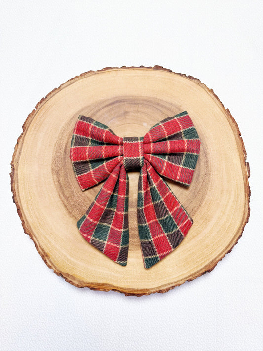 Flannel Christmas Checks Bow - 2