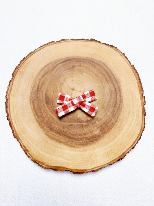 Flannel Christmas Gingham Hair Bow