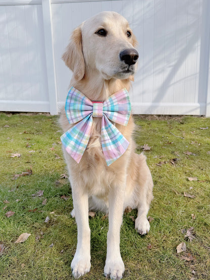 Pastel Easter Plaid Bow - 2