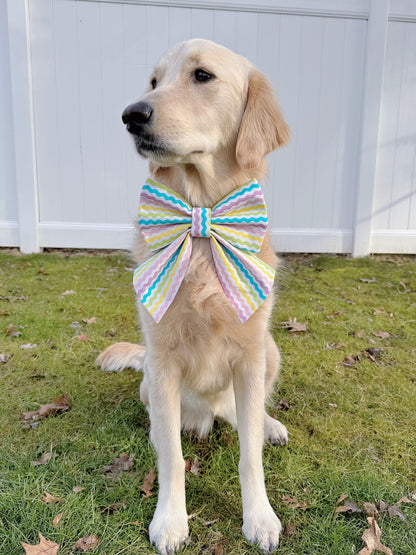 Pastel Easter Rick Rack Stripe Bow