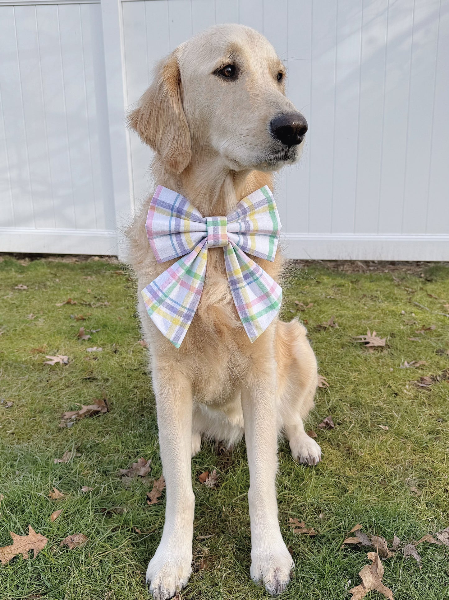 Pastel Easter Plaid Bow - 1