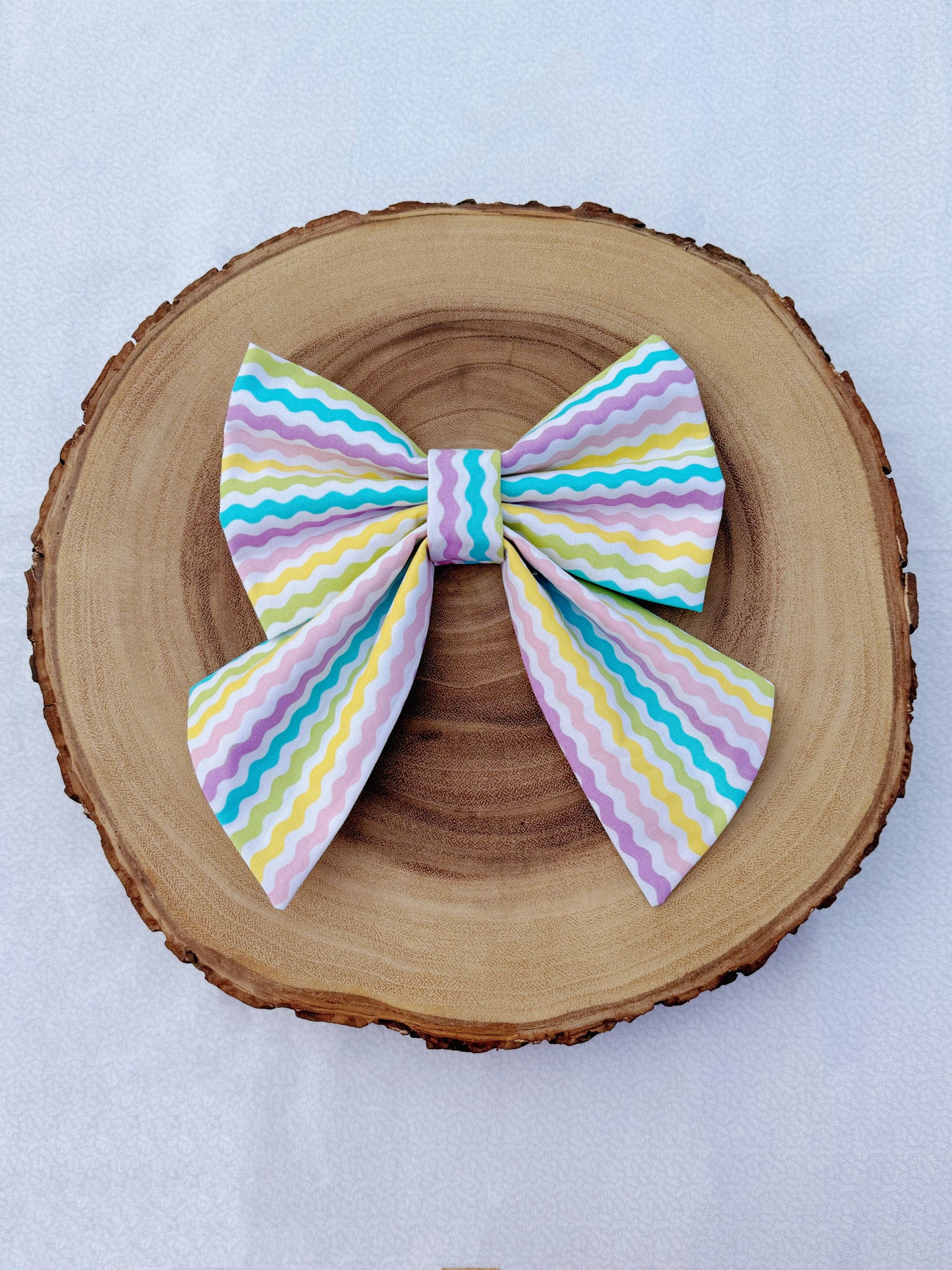 Pastel Easter Rick Rack Stripe Bow