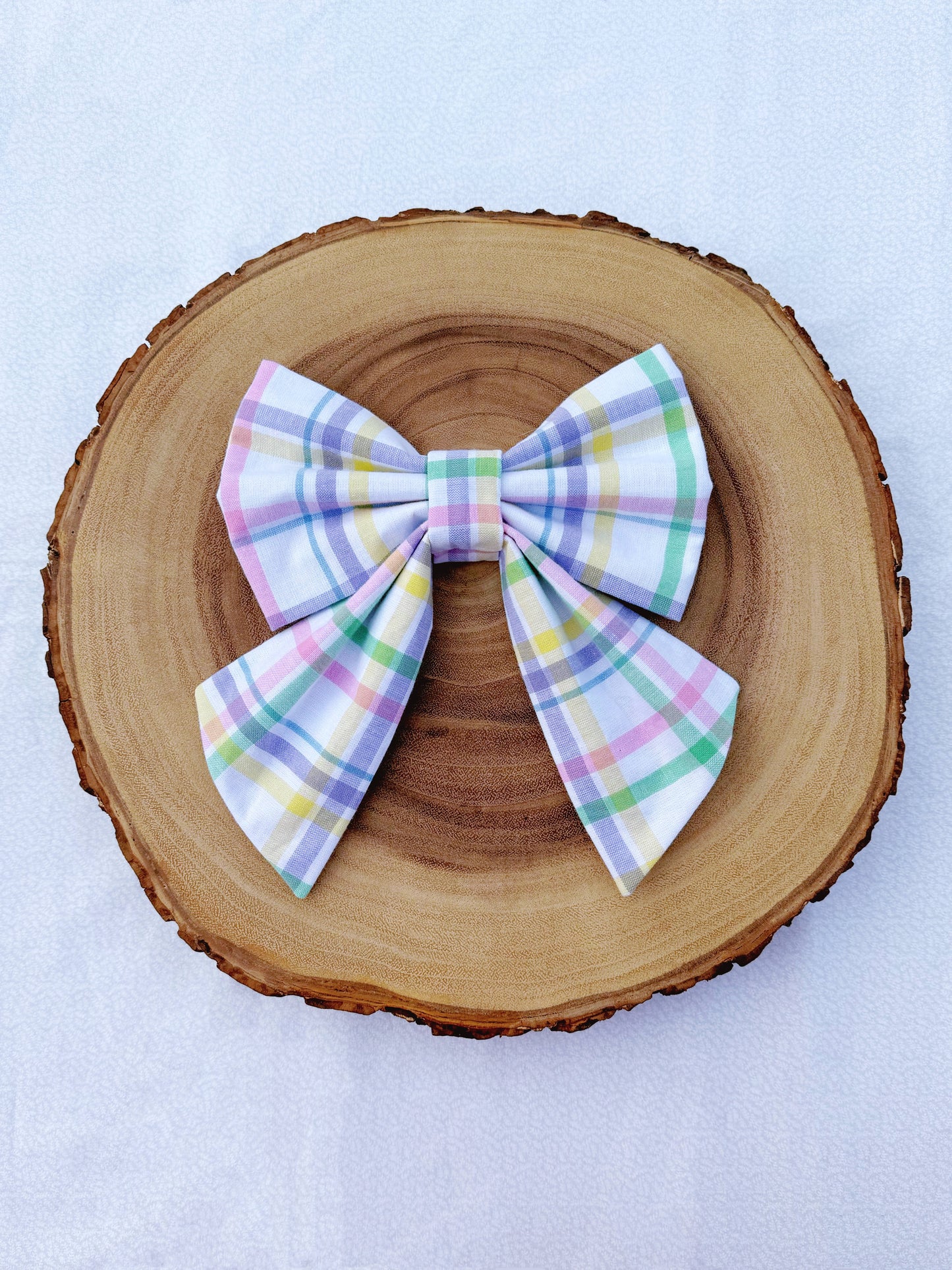 Pastel Easter Plaid Bow - 1