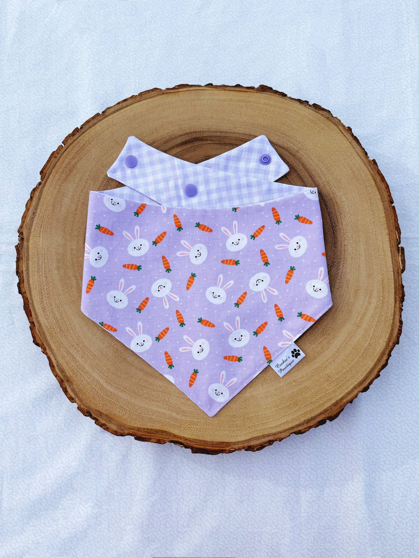 Easter Bunnies And Purple Gingham Bandana