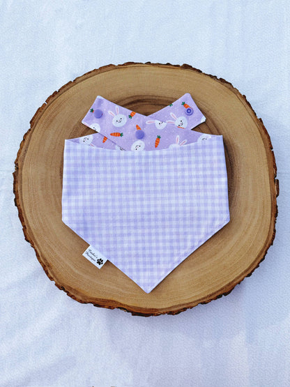 Easter Bunnies And Purple Gingham Bandana