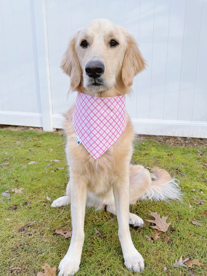 Easter Floral Bunnies And Pink Plaid Bandana