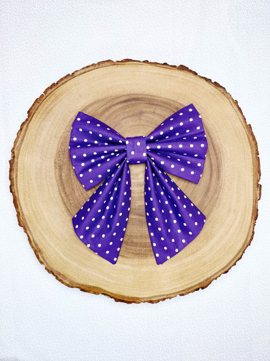 Purple Polka Dots Bow