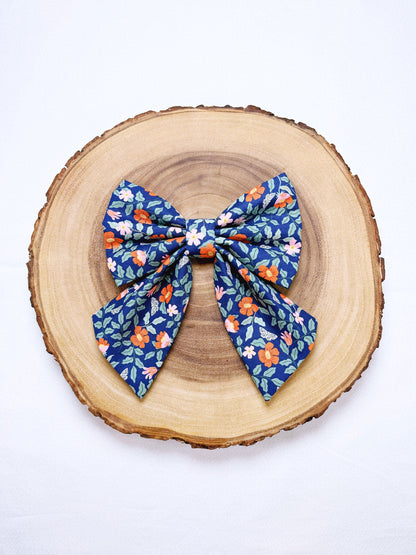 Primrose in Navy Bow