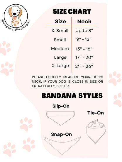 Valentine Dog Bones And Paw Prints Bandana