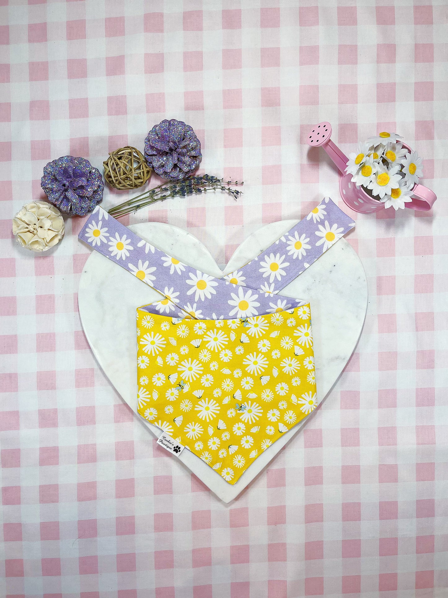 Purple And Yellow Daisy Bandana