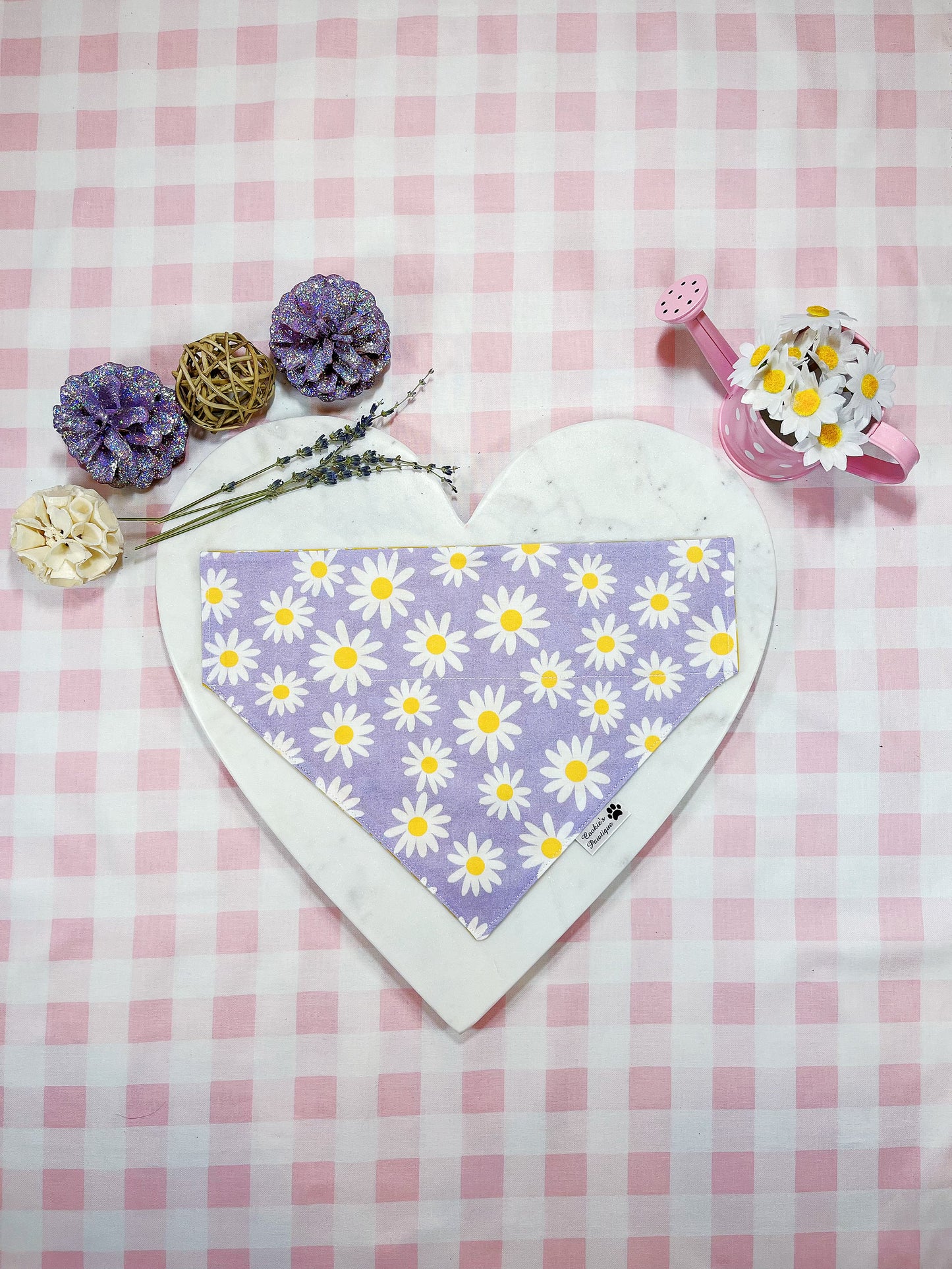 Purple And Yellow Daisy Bandana