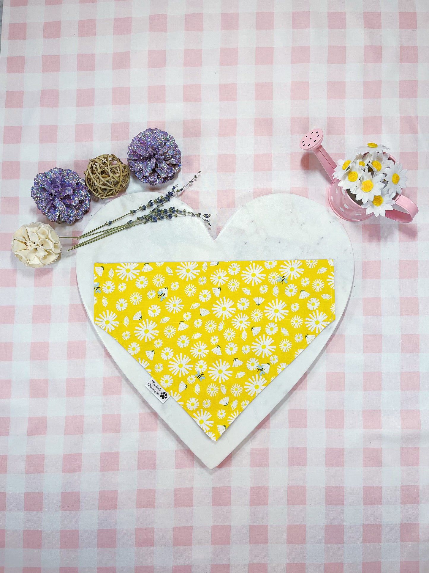 Purple And Yellow Daisy Bandana