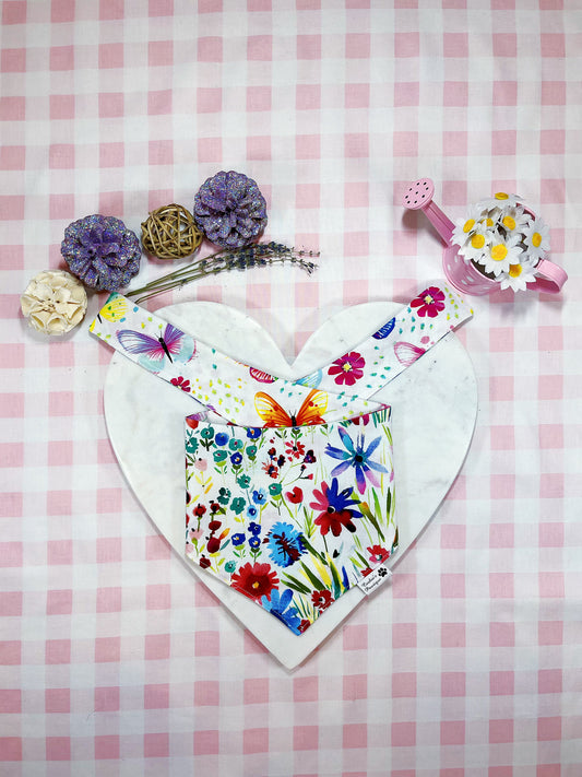 Watercolor Wildflower and Butterfly Bandana