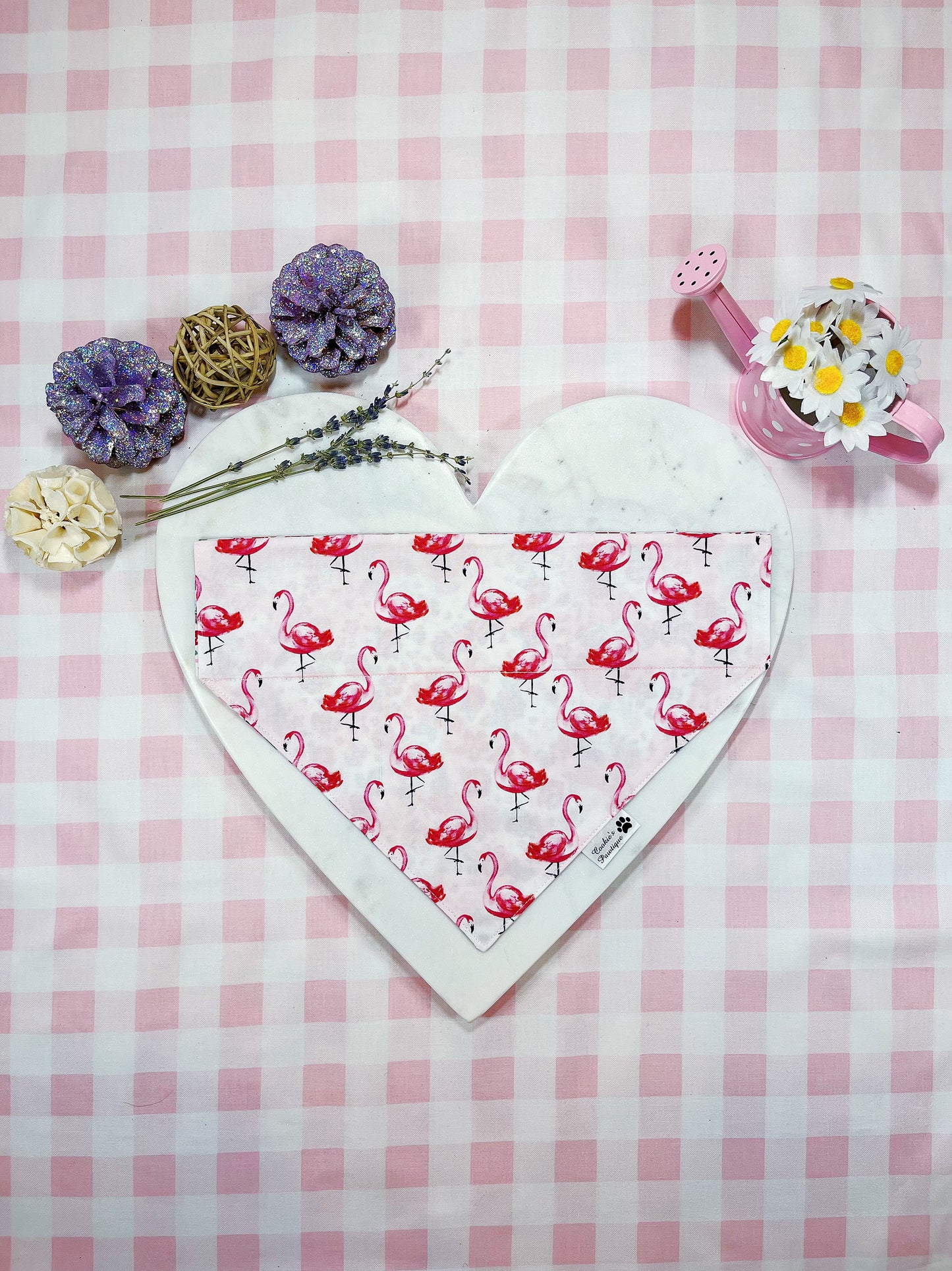 Flamingo And Little Rose Garden Bandana