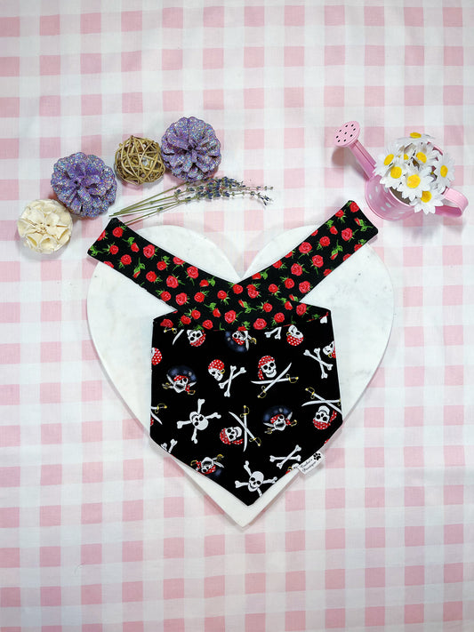 Pirate Skulls and Roses Bandana