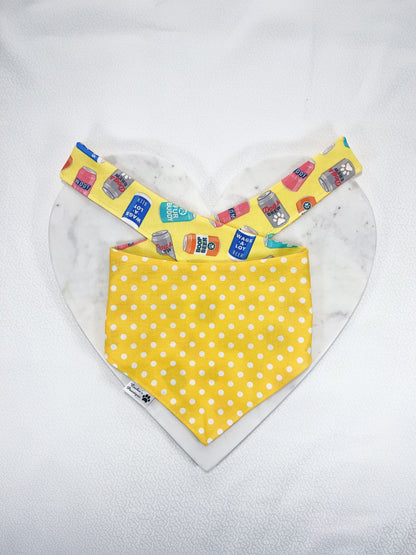 Fun Doggy Beer Can Bandana - Yellow