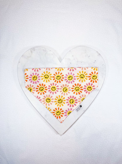 Shining Smiley Suns And Flowers Bandana